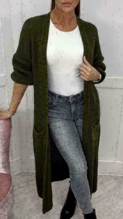 Women’s Cozy Cable Knit Longline Cardigan