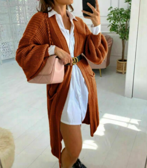 Women’s Cozy Cable Knit Longline Cardigan