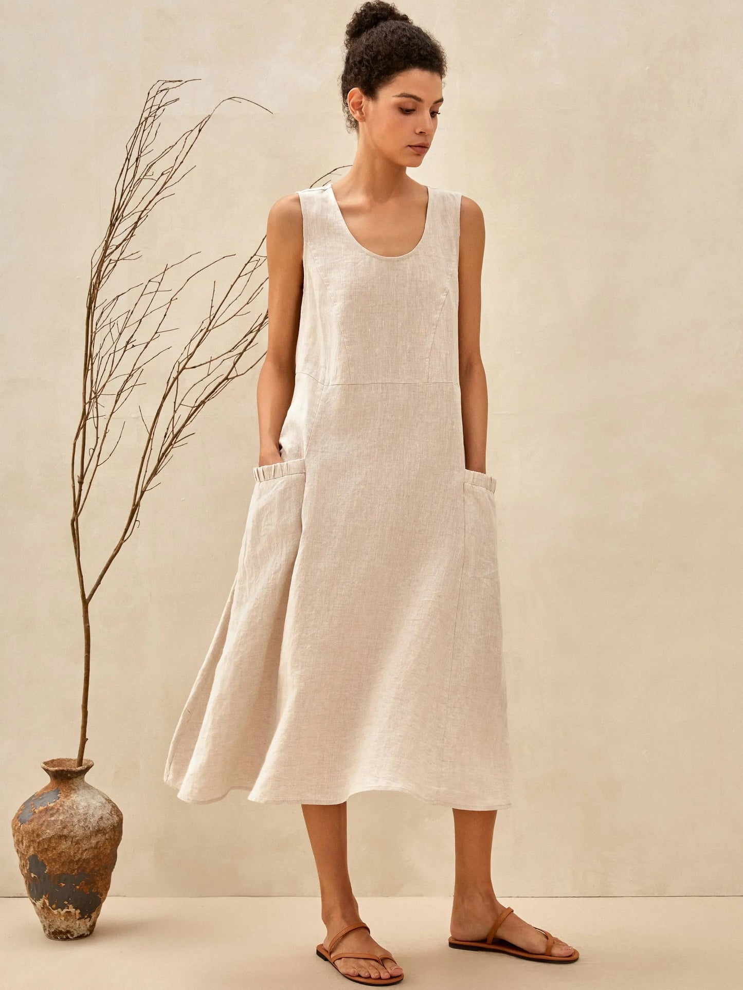 Stylish Ladies Summer Casual Dress with Pockets