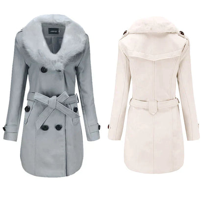 Vera | Velvet Warm Wool Wintercoat for Women