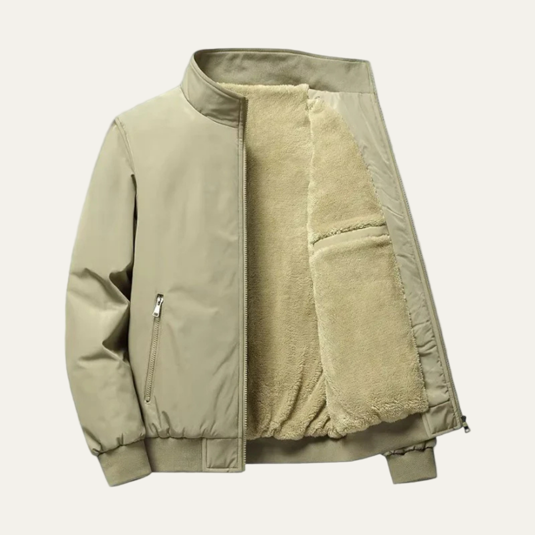 Men’s Heavy Fur Lined Bomber Jacket