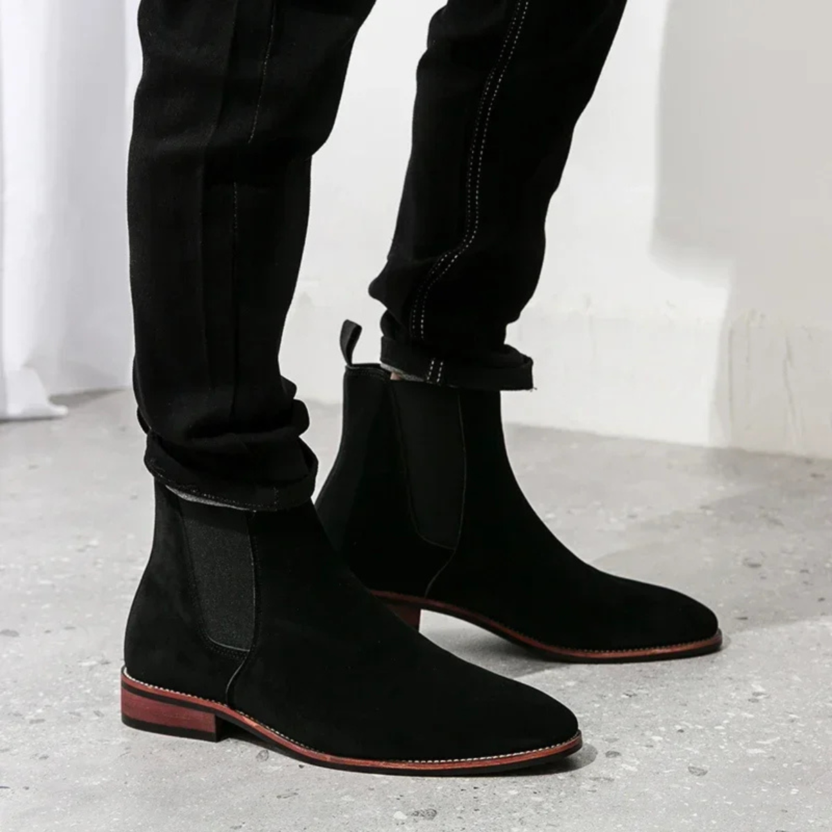 The Cannes Men’s Classic Suede Slip On Chelsea Boots