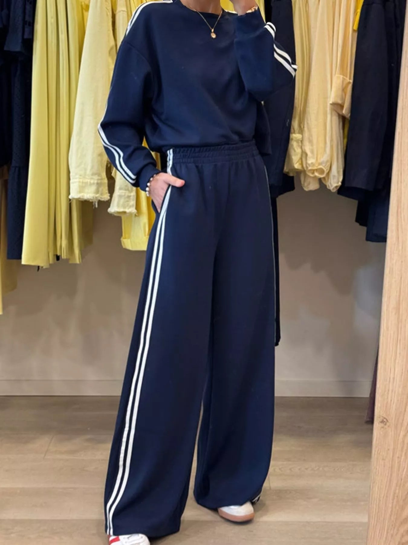 Colorful Crew Neck Tee and Stretchy Jogger Pants Set