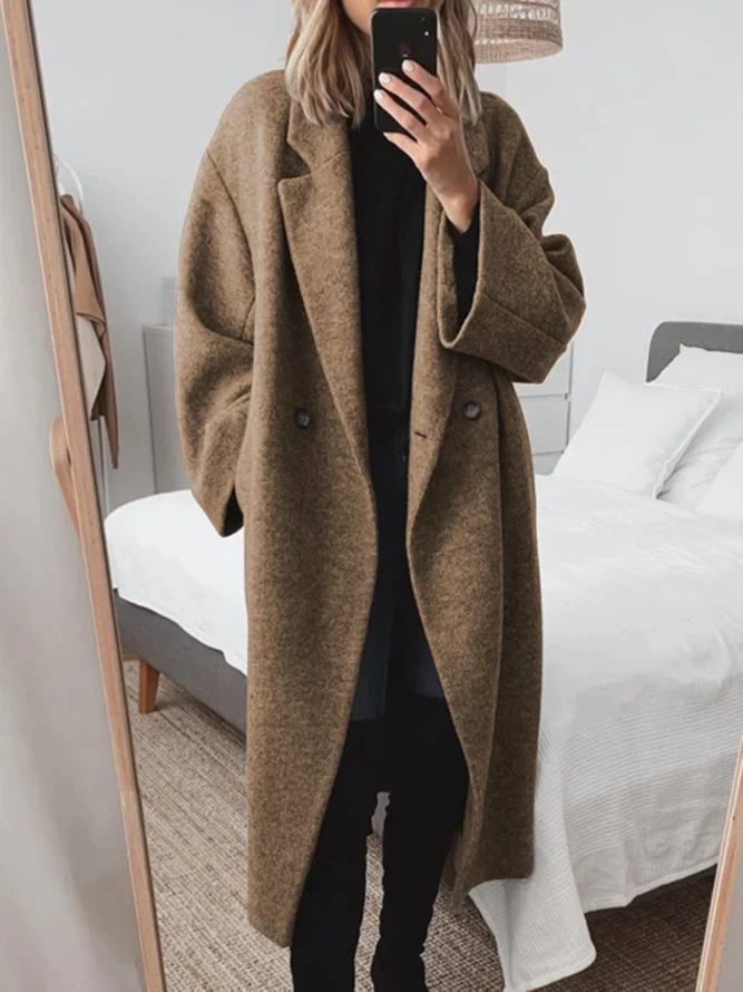 Ladies Large Double Breasted Winter Coat - BritishElegance