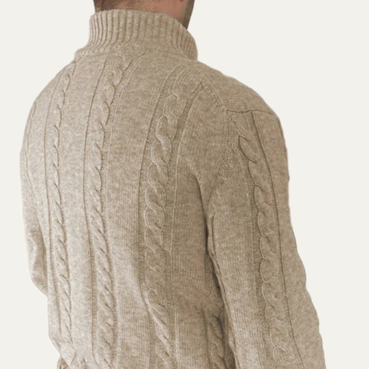 Men’s Shawl Collar Cable Knit Cardigan
