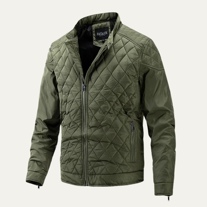 The Cabourg Men’s Lightweight Quilted Zip Up Jacket with Stand Collar