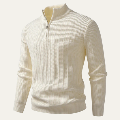 The Cavallino Men's Half Zip Knitted Winter Jumper