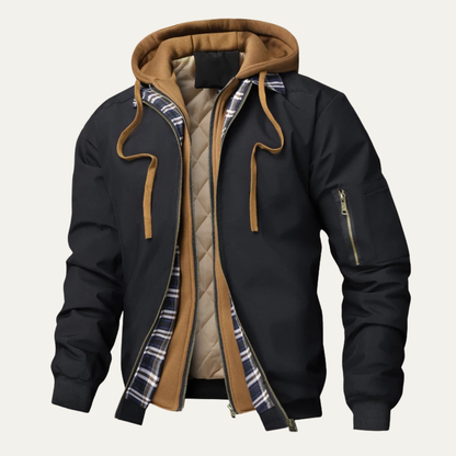 The Chianalea Men’s Casual Warm Hooded Bomber Jacket