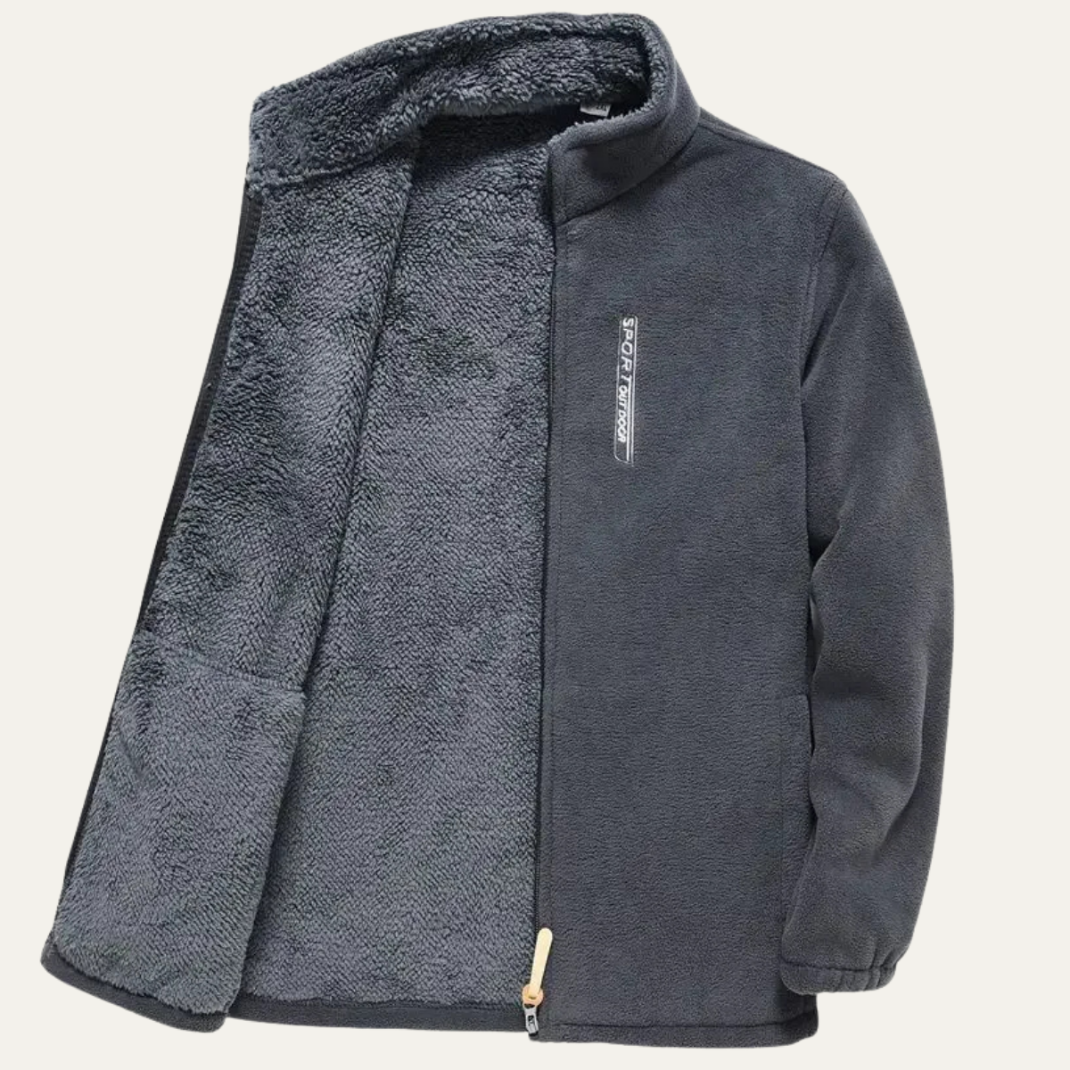 The Grosseto Men’s Winter Fleece Zip Up Stand Collar Jacket