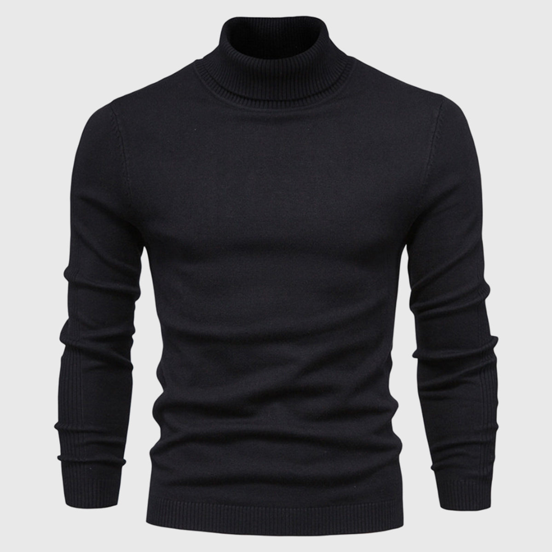 Men’s Plain Knit Turtleneck Sweater