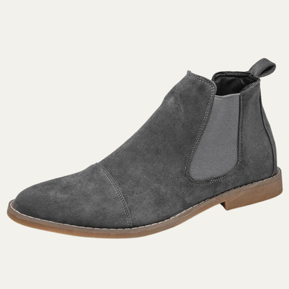 The Bracciano Men's Khaki Slip On Suede Chelsea Boots with Elastic Side Panels