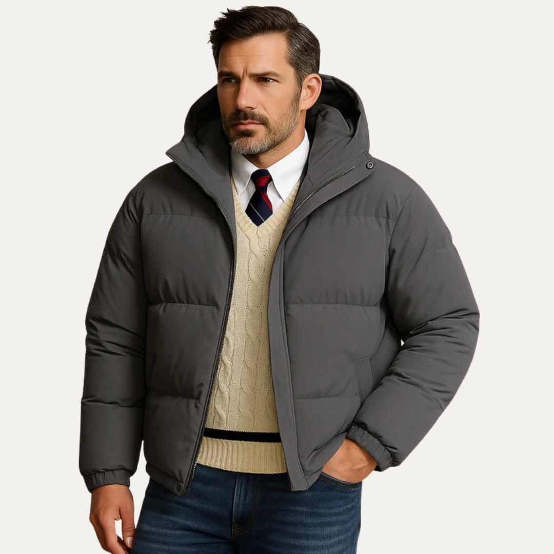 Men’s Insulated High Neck Hooded Puffer Jacket