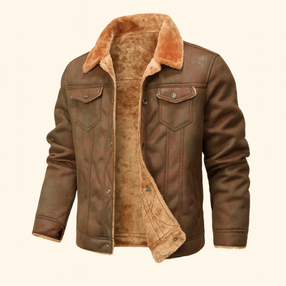 The Wrexham Men's Shearling Vintage Leather Jacket