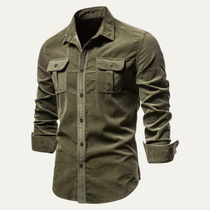 The Castellina Men’s Casual Button Up Corduroy Shirt