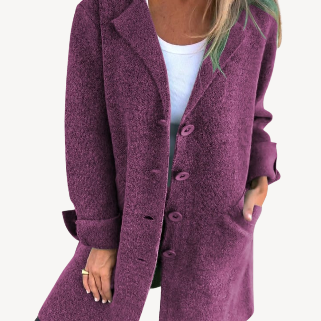 Women's Wool Blend Longline Button Front Coat