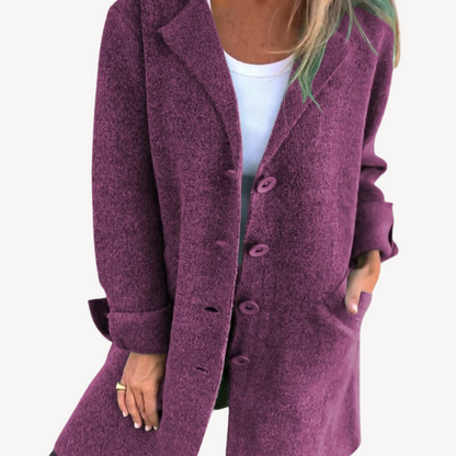 Women's Wool Blend Longline Button Front Coat