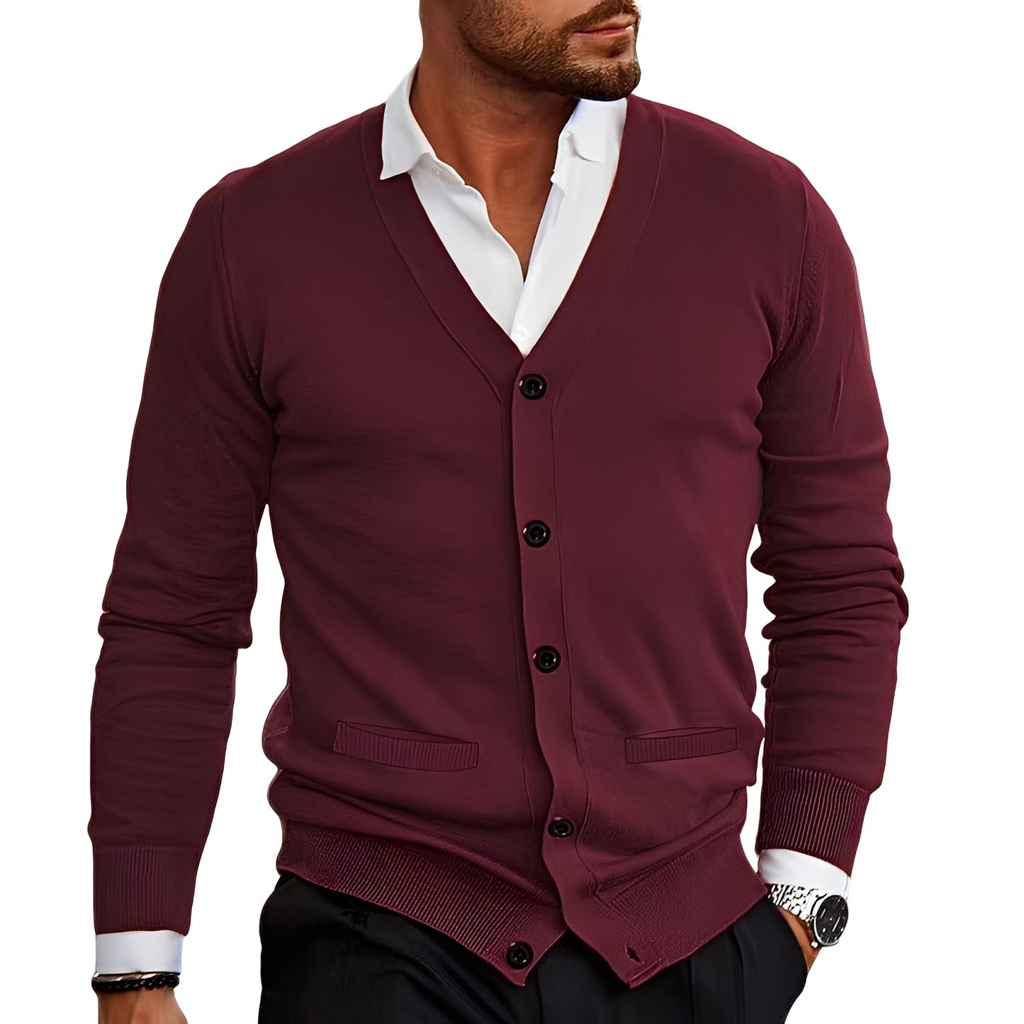 Cevori Casual Cotton Cardigan with Buttons