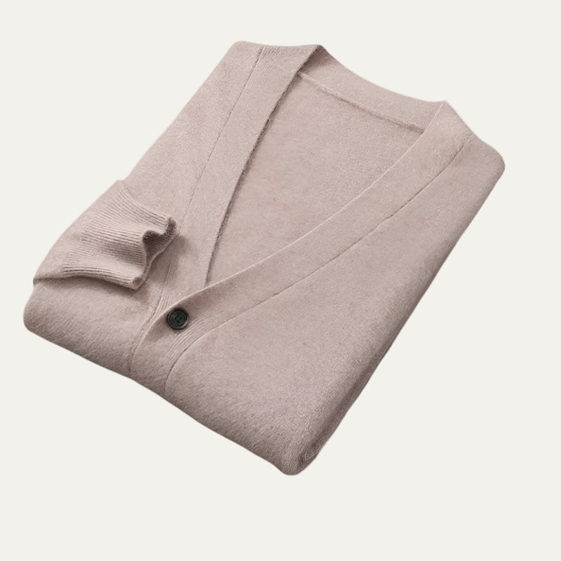 Men’s Cashmere Classic V Neck Knit Button Cardigan