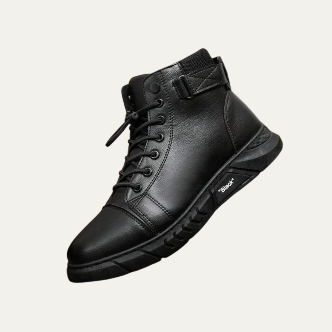 Men’s High Top Sneaker Boot with Strap and Lug Sole