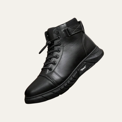 Men’s High Top Sneaker Boot with Strap and Lug Sole