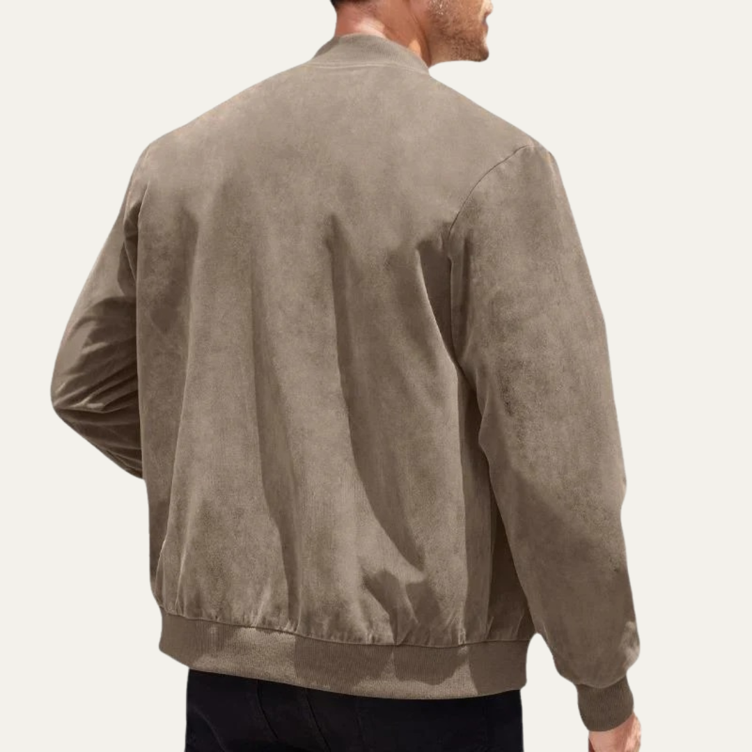 Men’s Textured Zip Up Casual Bomber Jacket