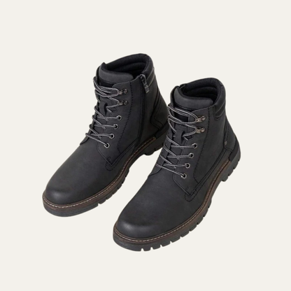 Men’s Military Style Lace Up Combat Boots with Lug Sole