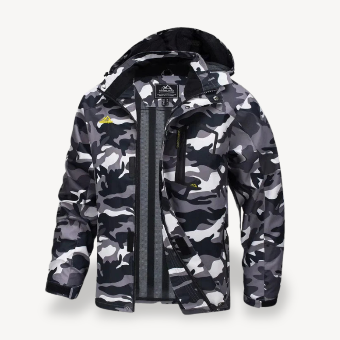 Men's Camo Waterproof Winter Jacket with Hood
