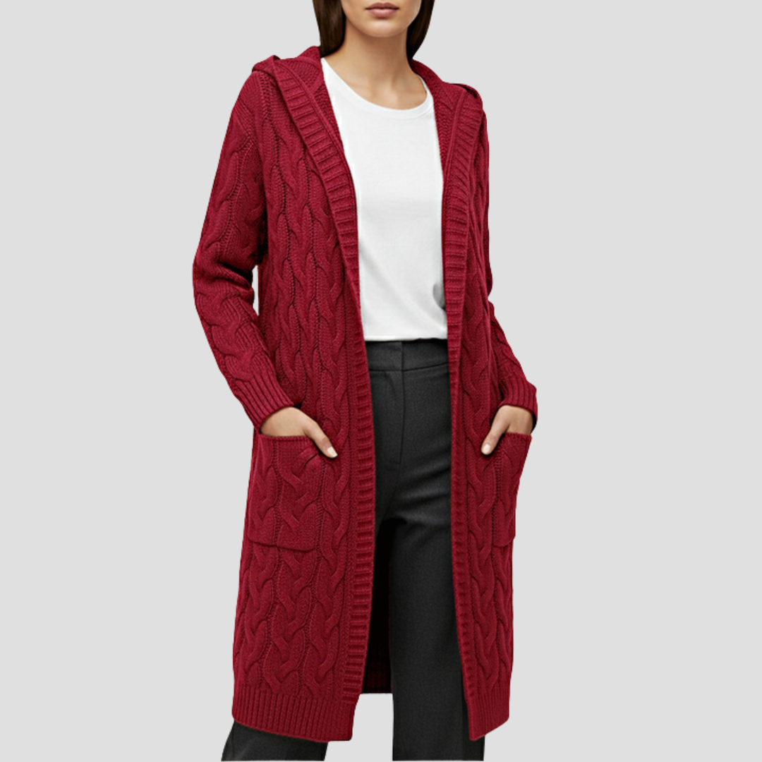 Cozy Cable Knit Open Front Cardigan