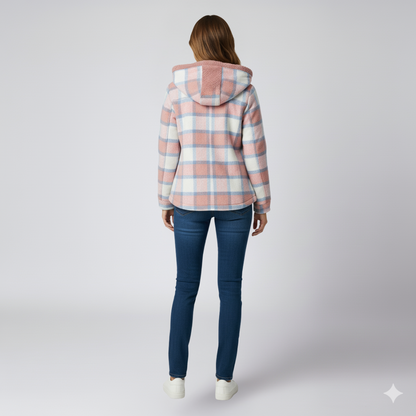 Elizabeth | Autumn Jacket - Hooded Plaid Outerwear for Women
