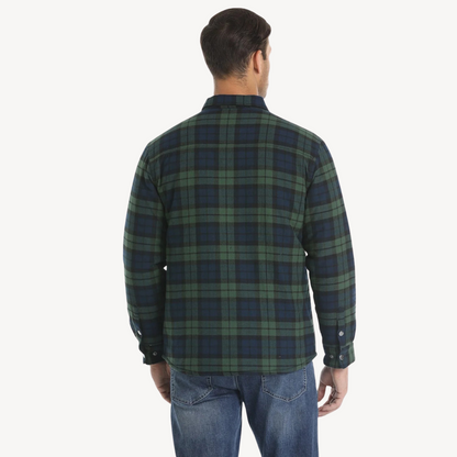 Plaid Fleece Lined Jacket for Men