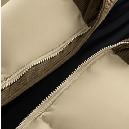 Men's Puffer Jacket with Corduroy Hood