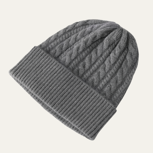 The Kingsley Men's Classic Ribbed Knit Cashmere Beanie
