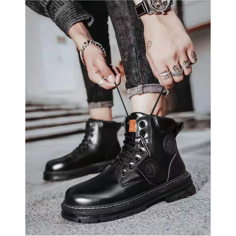 Comfortable Men's High Ankle Boots with Durable Sole