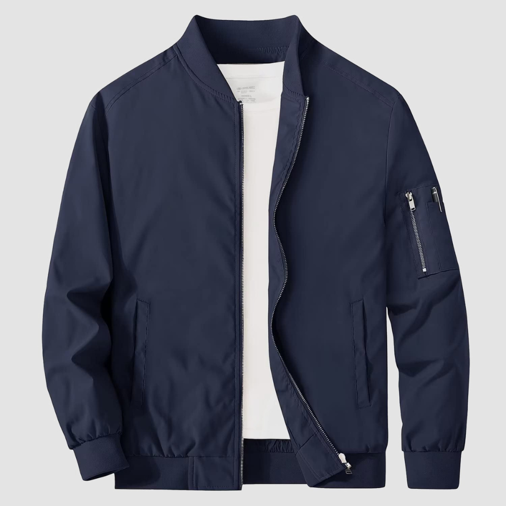 Men’s Classic Full Zipper Bomber Jacket
