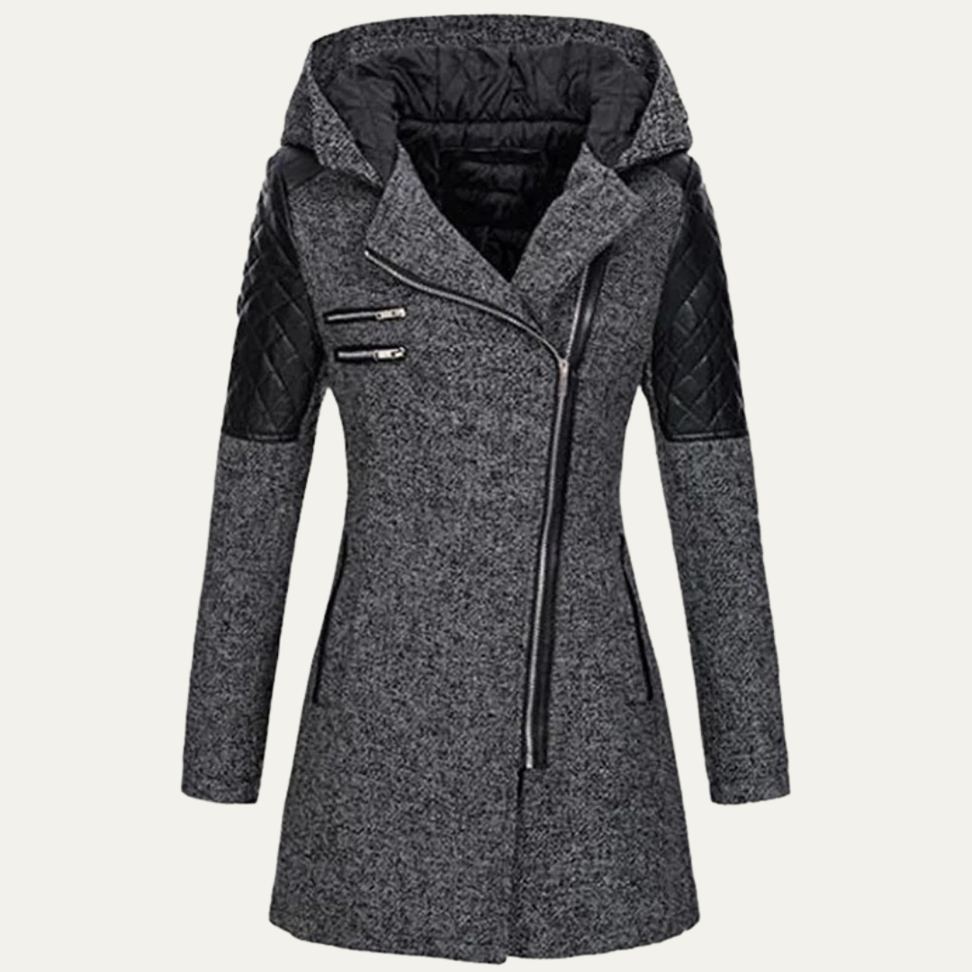 Women’s Mid Length Asymmetrical Zip Winter Coat