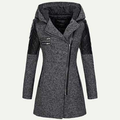 Women’s Mid Length Asymmetrical Zip Winter Coat