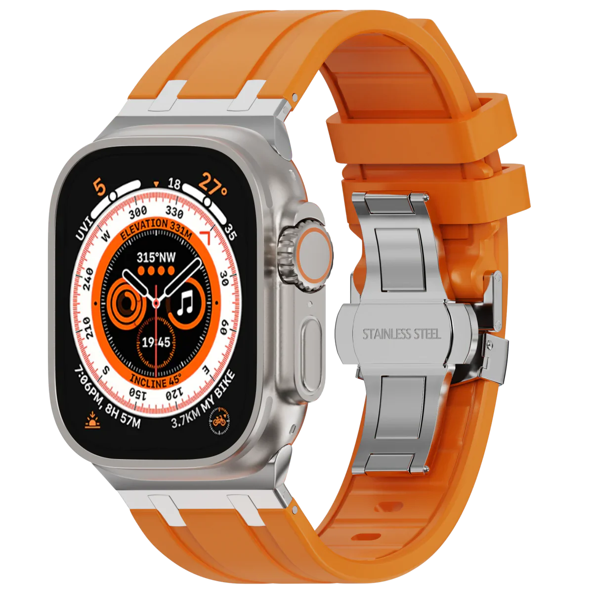 Soft Silicone Apple Watch Band With Metal Clasp