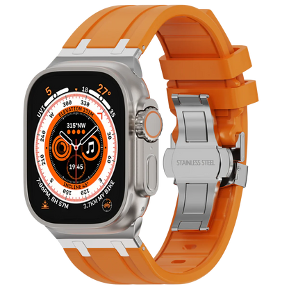 Soft Silicone Apple Watch Band With Metal Clasp