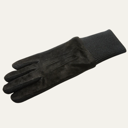 The Barolo Men’s Winter Fleece Lined Suede Gloves with Knit Cuffs