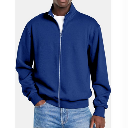 Men’s Classic Full Zip Stand Collar Sweatshirt Jacket