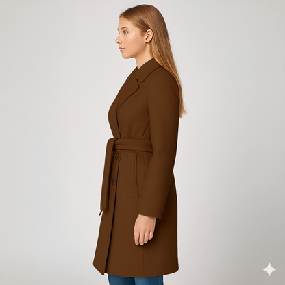 Coleen | Winter Coat - Double-Breasted Classic Outerwear with Waist Belt for Women