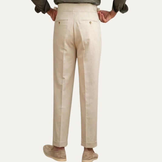 Men’s High-Waist Pleated Summer Chinos