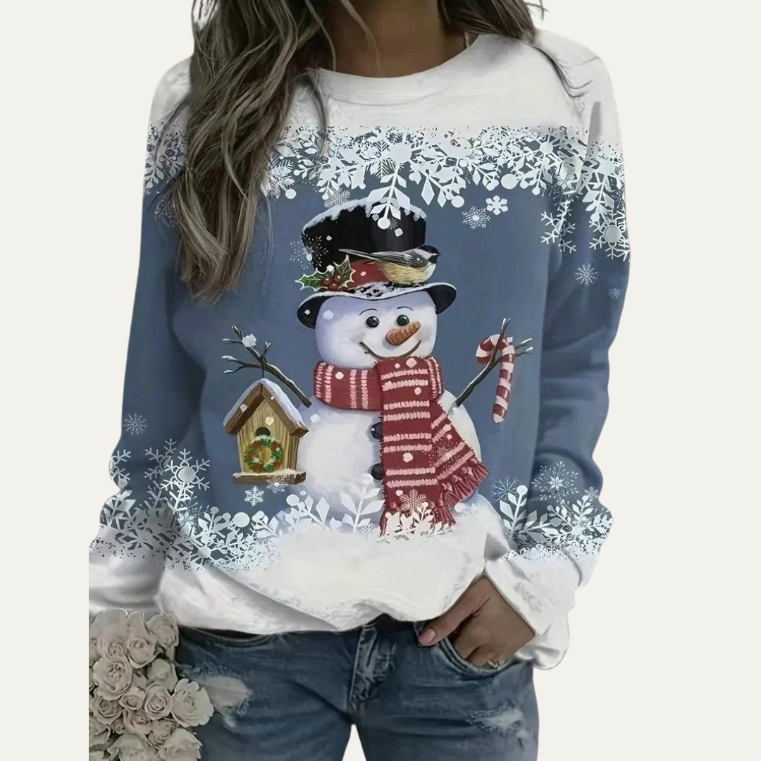 Women’s Festive Snowman Crewneck Sweatshirt