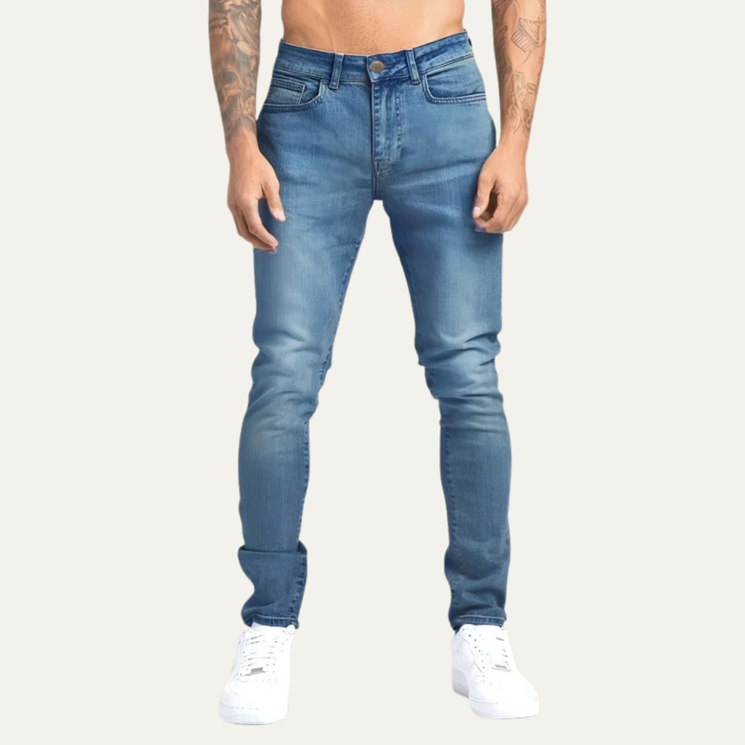 Men’s Distressed Skinny Low Rise Jeans