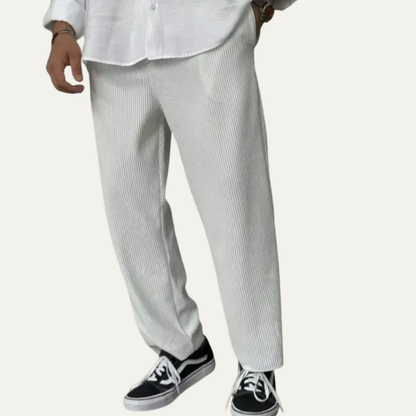 Men’s Wide Leg Rib Knit Lounge Trousers