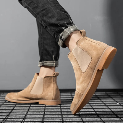 The Torcello Men’s Suede Chelsea Slip On Boots with Elastic Side Panels
