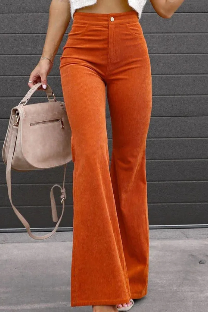 Classic Wide Leg Velvet Women's Trousers