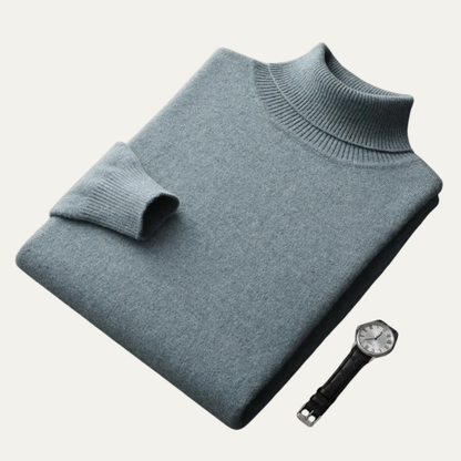 Men’s Smooth Knit Fitted Turtleneck Sweater