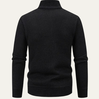 The Montefalco Men’s Casual Knitted Stand Collar Zip Cardigan