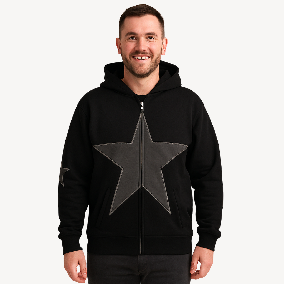 Men's Star Zip-Up Hoodie